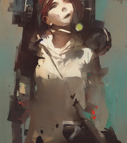 Image similar to ismail inceoglu painting of an anime woman