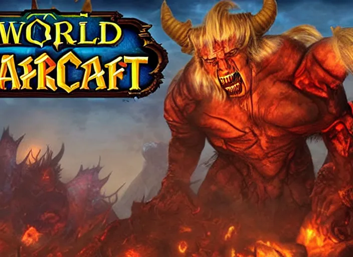 Prompt: donald trump as demon in world of warcraft