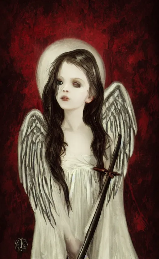 Image similar to Angel knight gothic girl. By William-Adolphe Bouguerea, highly_detailded