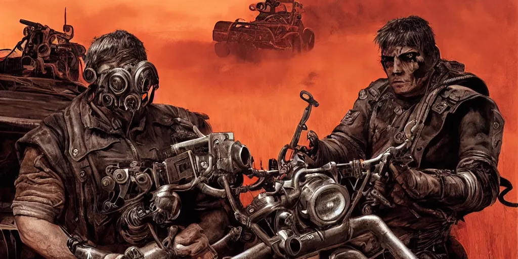 Image similar to mad max, doom video game, kieth thomsen