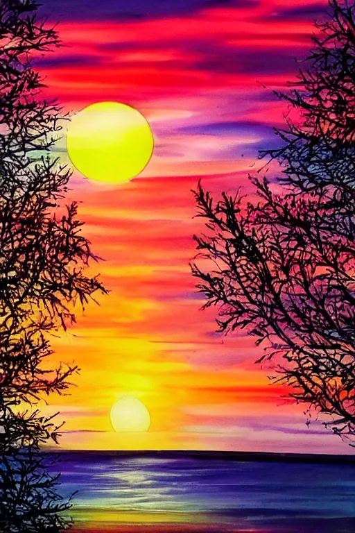 Image similar to magical sunset with most beatiful colors which I saw W- 1372