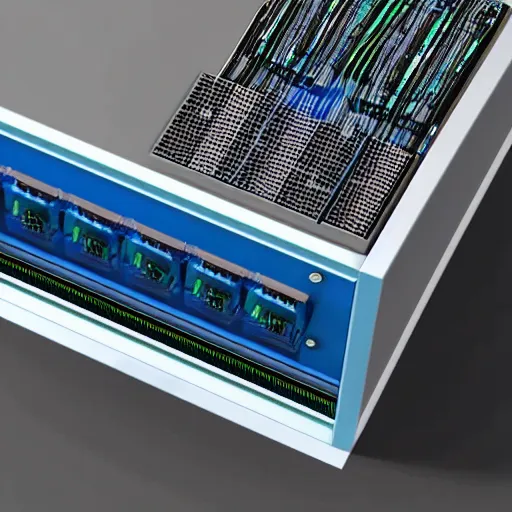 Prompt: a quantum desktop computer, technical detailed render, 8k