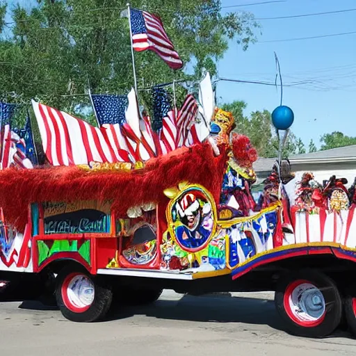 Prompt: parade float for captain spaulding, realistic photography, high detailed