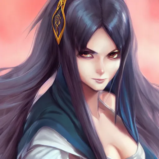 Prompt: a portrait of an attractive knight female anime character with long hair, artgerm, full body, trending on artstation