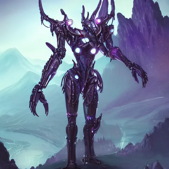 Prompt: extremely detailed ground shot of a giant beautiful stunning goddess 1000 meter tall anthropomorphic hot robot mecha female dragon, silver sharp streamlined armor, detailed head, sharp claws, glowing Purple LED eyes, sitting elegantly om a mountain, behind a tiny village the size of her foot, micro pov, dragon art, warframe fanart, Destiny fanart, macro art, giantess art, furry art, furaffinity, high quality 3D realism, DeviantArt, Eka's Portal, HD