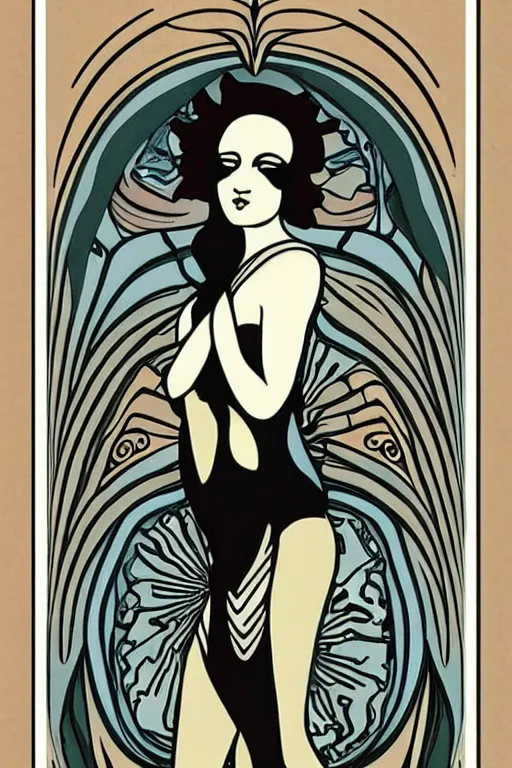 Image similar to Gaia in the style of Art Nouveau and Art Deco