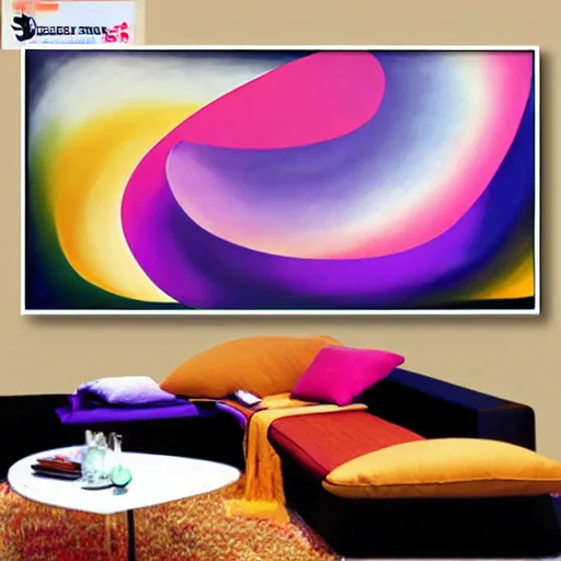 Image similar to award-winning large colorful lines abstract curved spacetime art painting