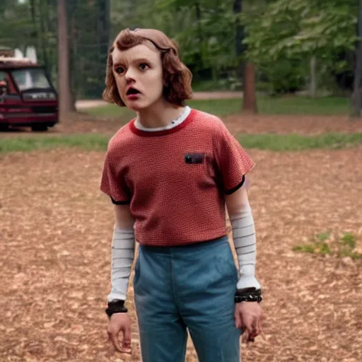 Prompt: Eleven in Stranger Things
