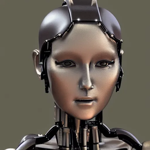 Image similar to ancient womanized humanoid robot, photorealistic