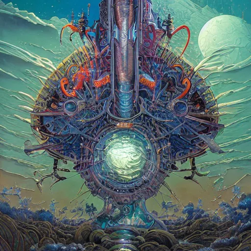 Image similar to art by john stephens, moebius, tristan eaton, andreas rocha, android jones, stephen gammell, rob gonsalves, benoit mandelbrot