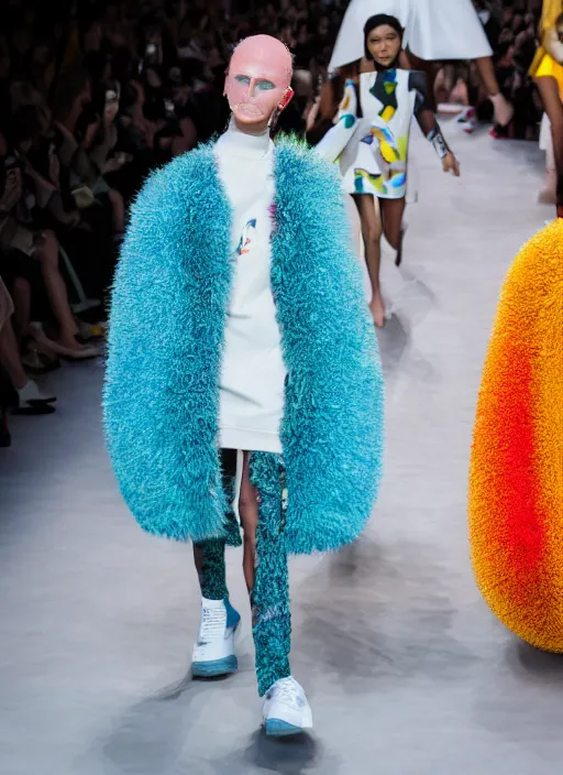 Image similar to hyperrealistic and heavy detailed balenciaga runway show of rick and morty , Leica SL2 50mm, vivid color, high quality, high textured