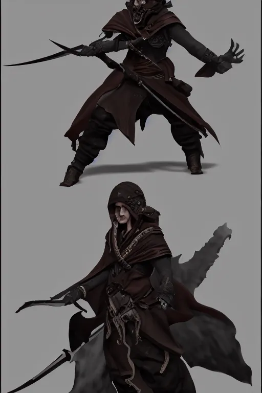 Prompt: a portrait of my next DND assassin character , concept art, DND, trending on artstation 3D.