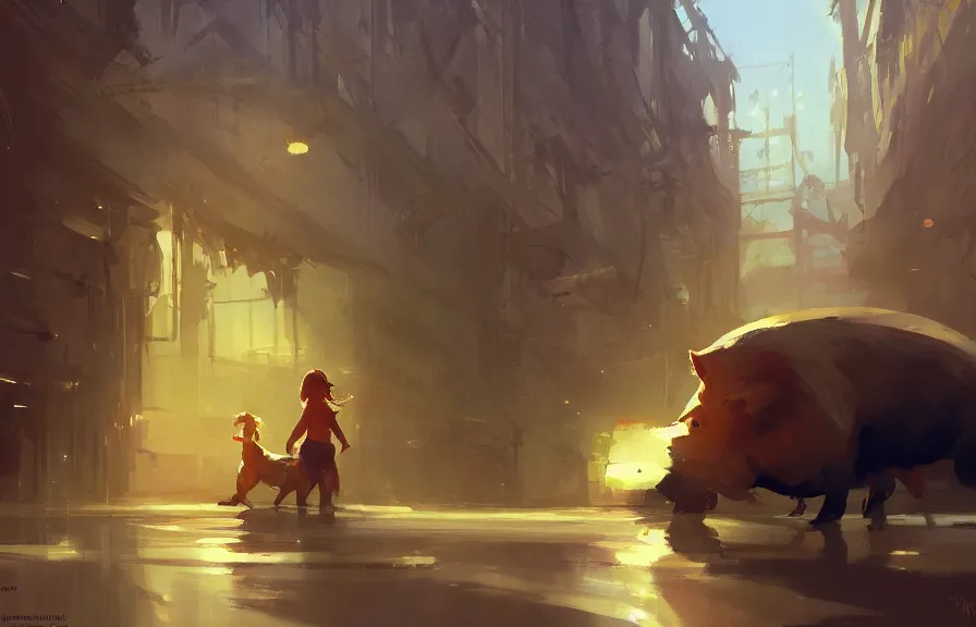 Image similar to greg manchess concept art of a the capybara dimension, key visual, ambient lighting, highly detailed, digital painting, artstation, concept art, sharp focus, by makoto shinkai and akihiko yoshida and hidari and wlop and greg rutkowski