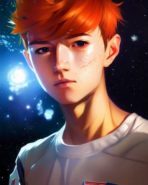 Prompt: portrait Anime space cadet John Albert anime cute-fine-face, pretty face, realistic shaded Perfect face, fine details. Anime. realistic shaded lighting by Ilya Kuvshinov Giuseppe Dangelico Pino and Michael Garmash and Rob Rey, IAMAG premiere, aaaa achievement collection, elegant freckles, fabulous