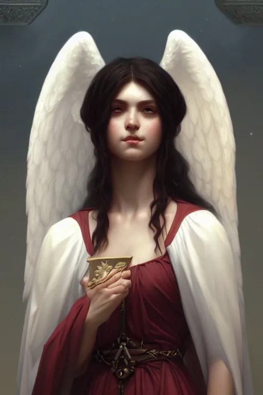 Prompt: a portrait of the angel Azazel, illustration, soft lighting, soft details, painting oil on canvas by Edmund Blair Leighton and Charlie Bowater octane render trending on artstation d&d characters, 4k, 8k, HD