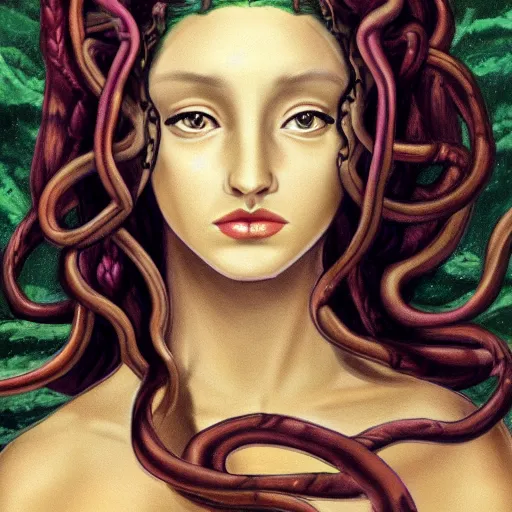 Prompt: a beautiful portrait of medusa
