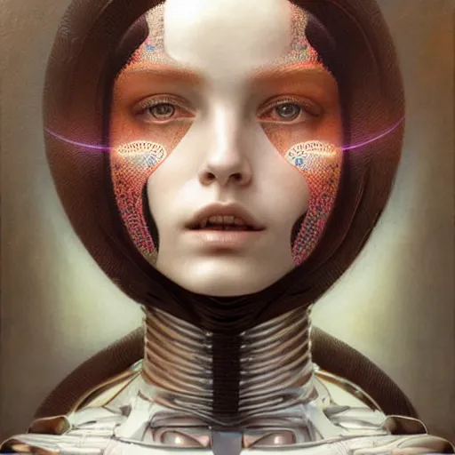 Image similar to humanoid robot, highly detailed, expressive eyes, beautiful symmetric body, perfect proportions, highly intricate, 8 k, art by tom bagshaw and alex gray