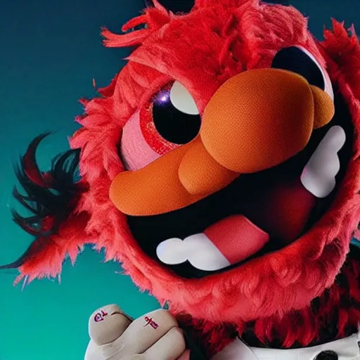 Prompt: Elmo's Bizarre Adventure