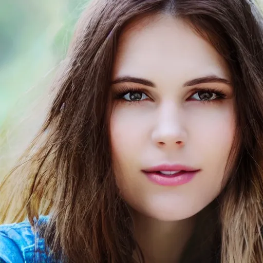 Image similar to face of a young brunette woman with hooknose
