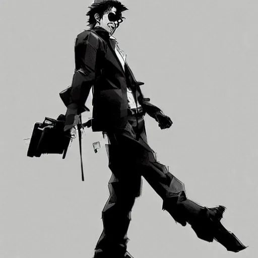 Image similar to a noir detective in the style of Yoji Shinkawa trending on artstation deviantart Pinterest detailed High Resolution HD 8k