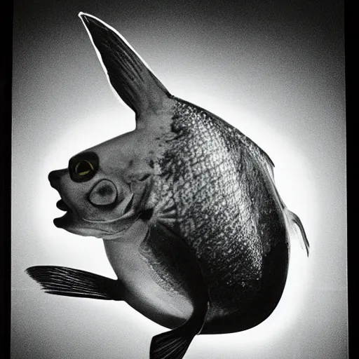 Prompt: portrait of pikachu - fish hybrid, head and shoulders shot, by annie leibovitz, portrait of a man, studio lighting