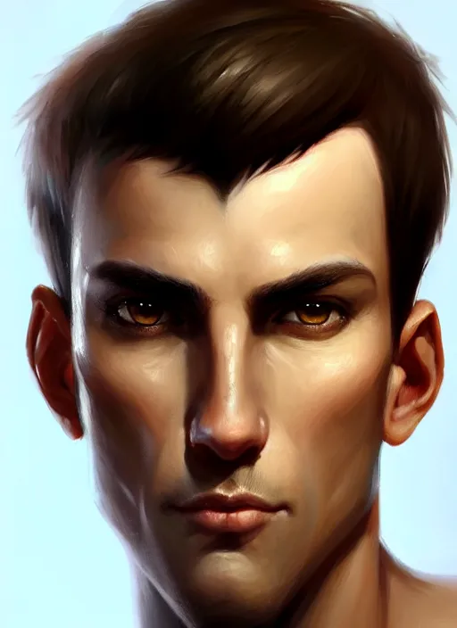 Image similar to a _ fantasy _ style _ portrait _ painting _ of light brown argentinian male short black hair defined very chiseled facial features long face big ears, rpg dnd oil _ painting _ unreal _ 5 _ daz. _ rpg _ portrait _ extremely _ detailed _ artgerm _ greg _ rutkowski _ greg