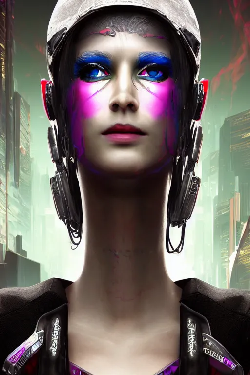 Image similar to 4k hyperreal cyberpunk high priestess