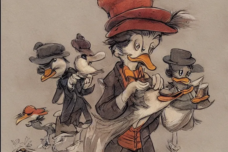 Prompt: ( duckburg ) by jean - baptiste monge!!!!!!!!!!!!!!!!!!!!!!!!!!!