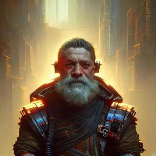 Image similar to portrait painting of a cyberpunk dwarf ninja who looks like tom holland, ultra realistic, concept art, intricate details, eerie, highly detailed, photorealistic, octane render, 8 k, unreal engine. art by artgerm and greg rutkowski and charlie bowater and magali villeneuve and alphonse mucha