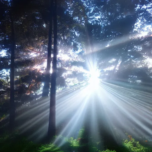 Image similar to a beautiful photo of god rays. volumetric lighting.