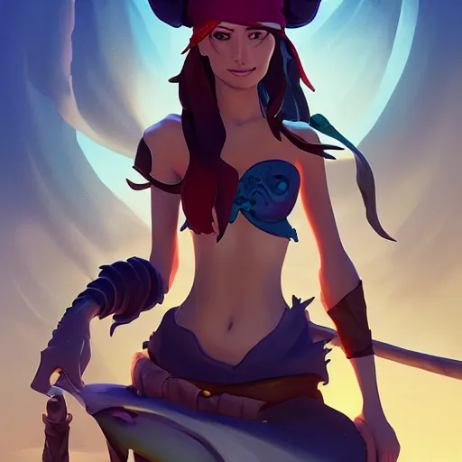 Image similar to jack the pirate mermaid on sea of thieves game avatar hero, behance hd by jesper ejsing, by rhads, makoto shinkai and lois van baarle, ilya kuvshinov, rossdraws global illumination