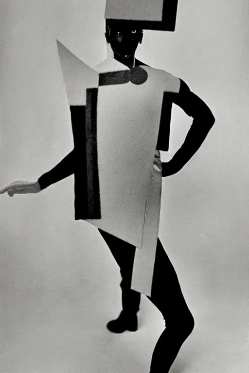 Image similar to avant garde fashion photoshoot by el lissitzky kazimir malevich