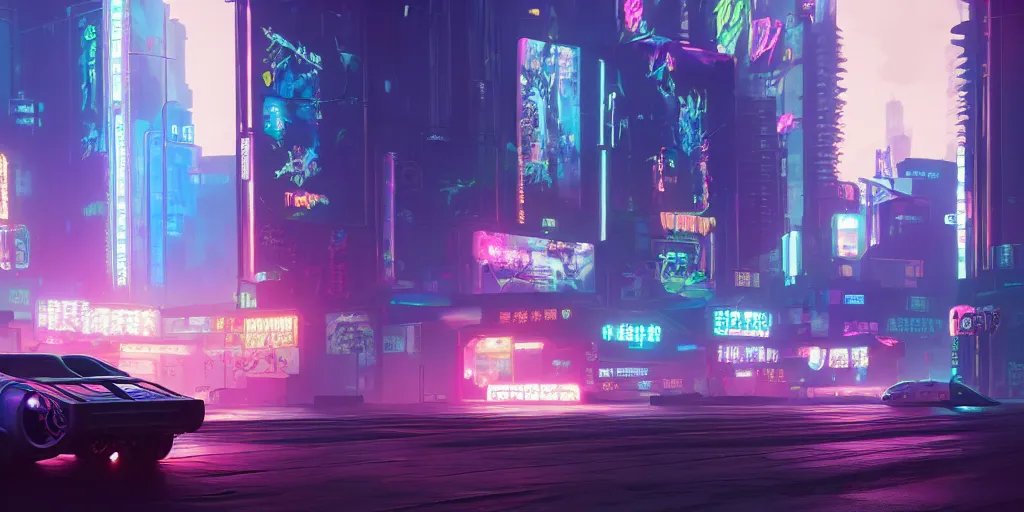 Prompt: a nice sweet frog in cyberpunk 2 0 7 7, night time, city lights, extremely detailed digital painting, in the style of fenghua zhong and ruan jia and jeremy lipking and peter mohrbacher, mystical colors, rim light, beautiful lighting, 8 k, stunning scene, raytracing, octane, trending on artstation