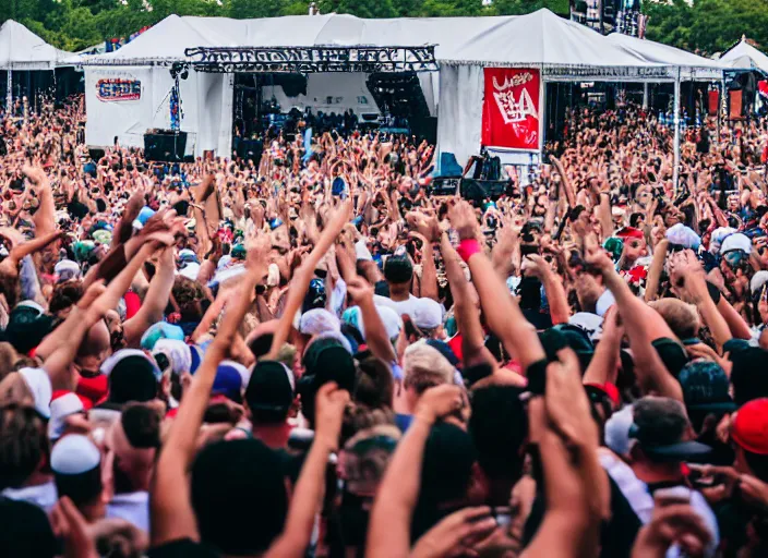 Image similar to photo still of mother teresa on stage at vans warped tour!!!!!!!! at age 4 8 years old 4 8 years of age!!!!!!! throwing roseries to the crowd, 8 k, 8 5 mm f 1. 8, studio lighting, rim light, right side key light