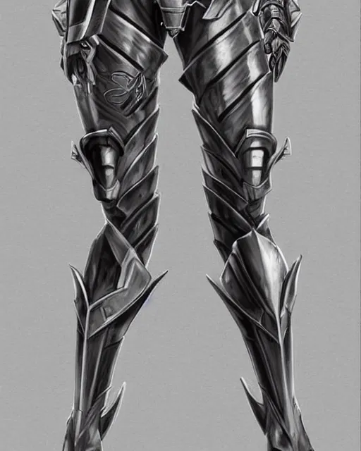 Prompt: completely frontal and centre blueprint schematics design of an empty armour of an angel warrior, focus on the pants and boots with graved runes, close-up on legs, highly detailed, digital painting, artstation, concept art, smooth, sharp focus, illustration, art by Artgerm and Hajime Sorayama