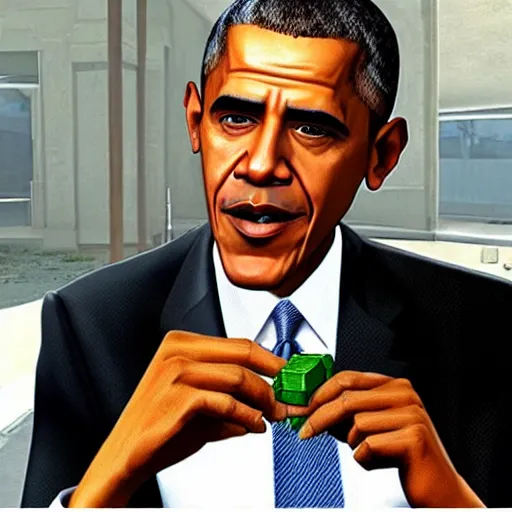 Image similar to Barrack Obama as an NPC in Grand Theft Auto: San Andreas