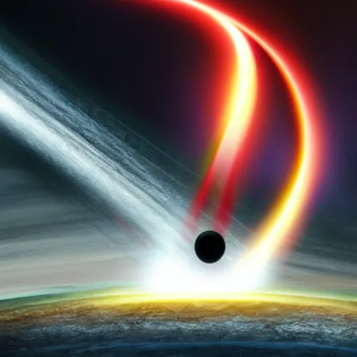 Image similar to ufo enters a blackhole