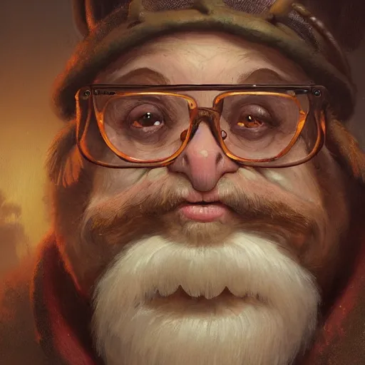 Prompt: a detailed portrait of a mole librarian with old glasses dressed, by justin gerard and greg rutkowski, digital art, realistic painting, dnd, character design, trending on artstation