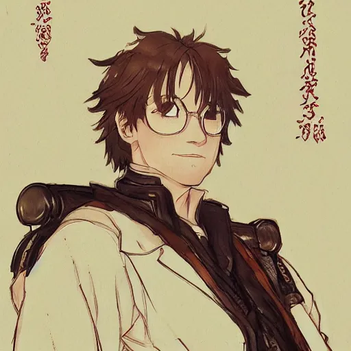 Prompt: Julius Causar at the senate, relaxed, anime portrait studio ghibli style by Krenz Cushart and Yoji Shinkawa and Satoshi Kon