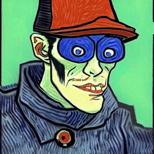 Prompt: murdoc from gorillaz by vincent van gogh