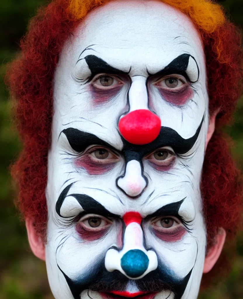 Prompt: marcus aurelius clown face paint