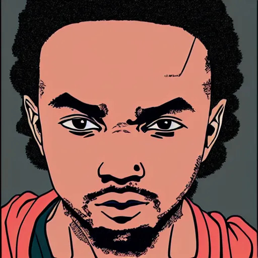 Image similar to kendrick lamar drawn in the style of dragon ball z