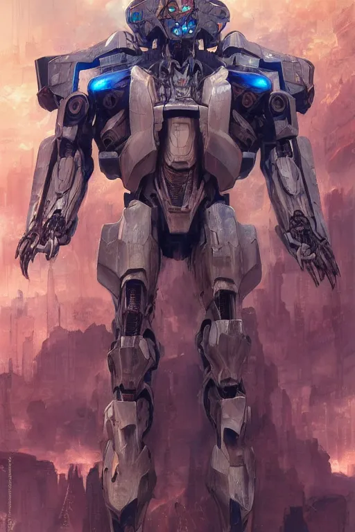 Image similar to Portrait of Nicolas Cage as super Mecha anime robot, intricate, highly detailed, smooth, artstation, digital illustration by Ruan Jia and Mandy Jurgens and Artgerm and Wayne Barlowe and Greg Rutkowski and Zdislav Beksinski