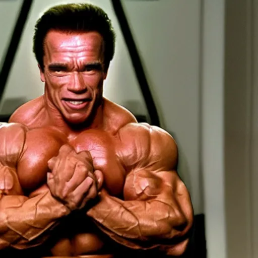 Image similar to a midget arnold schwarzenegger