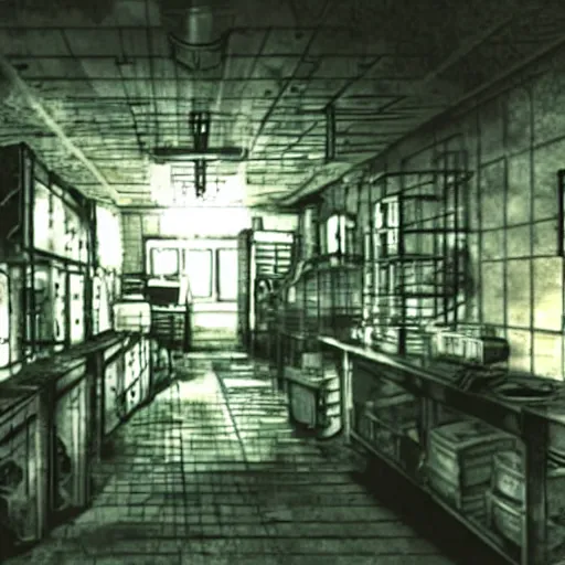 Image similar to secret shady laboratory, awful experiments, test tubes, background of resident evil game