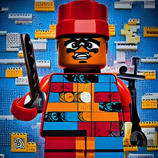 Image similar to maya angelou, lego plastic, toy, butcher billy style