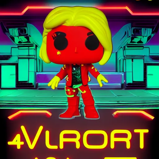 Image similar to neon from valorant in the style of a funko pop, high detail, 4k