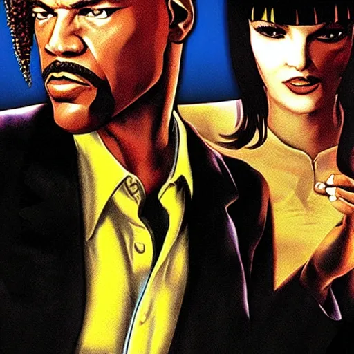 Prompt: Pulp Fiction videogame on the PS2