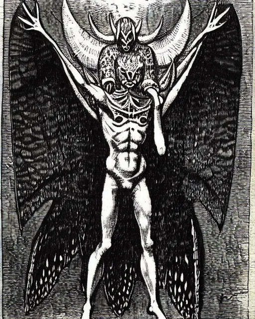 illustration of mothman as a demon lord from the | Stable Diffusion ...