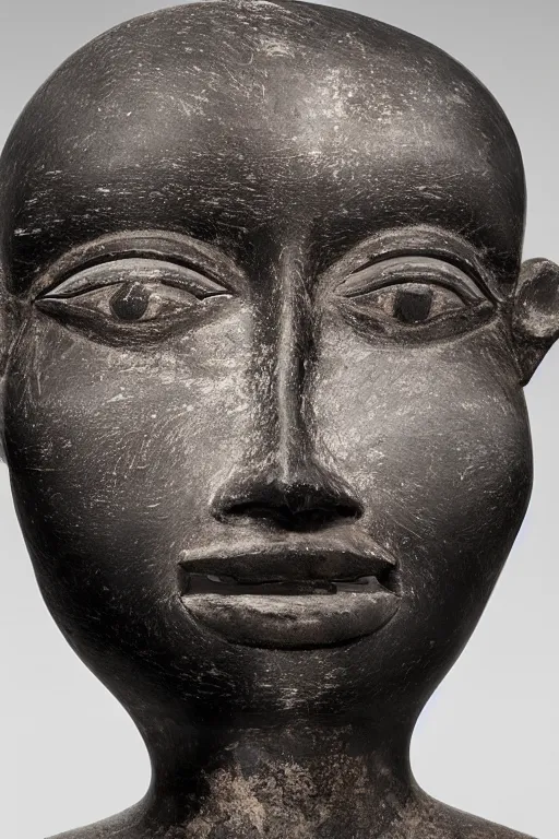 Prompt: a beautiful closed up with bokeh, of a beautiful crafted and rendered, abstract, black, grey porcelain sculpture, that is turning and twisting itself inside, rotated, there is almost a face i there, Egypt, African, mask, hyperrealistic and high details and minimalistic ornaments